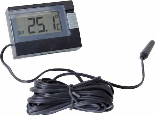 Digitales Mini-Thermometer Fühlerlänge 2,5m Messbereich -10°C bis +60°C