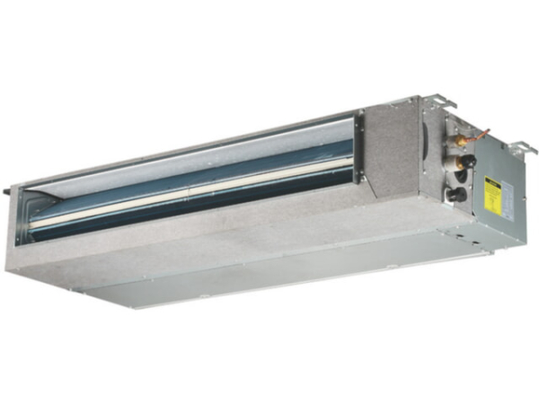 Buderus Logacool AC166i-3,5 MS D Multisplit Kanalgerät rostfreier Stahl IR-Fernbedienung 200x700x506mm 7733701966