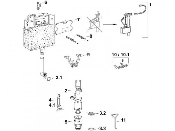 Füllventil-Set mit Füllventilhalter Füllventil, Panzerschlauch