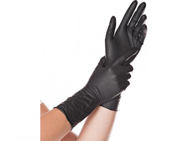 Nitril-Handschuh SAFE LONG puderfrei, Größe S, L=300mm, schwarz, VPE 100 Stück