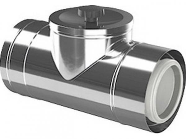 Buderus Konzentrisches Rohr, Prüföffnung, Ø 80/125 mm, Edelstahl/Kunststoff pp, 7738112704