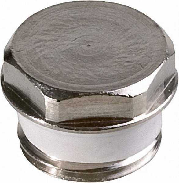 Blindstopfen Messing vernickelt konisch Silikon Dichtung 1/2''