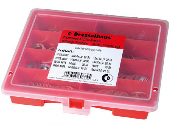 Sortimentskoffer Dichtringe Kupfer/Aluminium, DIN 7603, 160-teilig