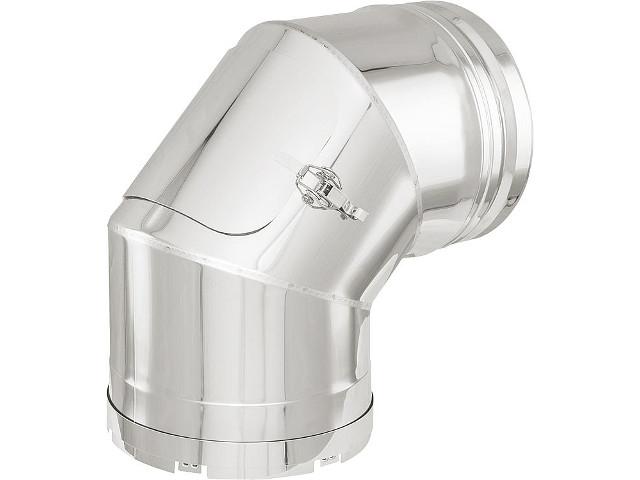 Doppelwandiges Abgassystem Bogen 90°- DN 200 incl.Klemmband mit Reinig Doppelwandiges Abgassystem Bogen 90°- DN 200 incl.Klemmband mit Reinig