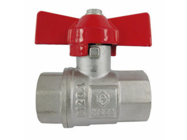 Kugelhahn DN10 mit T-Griff, i/i vernickelt, voller Durchgang, 3/8"