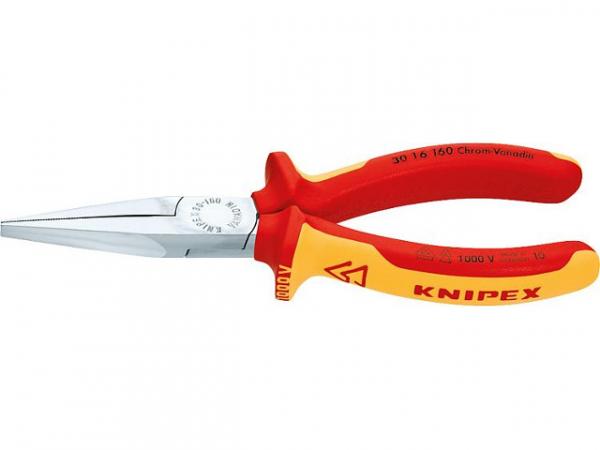 Langbeckzange KNIPEX gezahnt, Länge 160 mm verchromt,