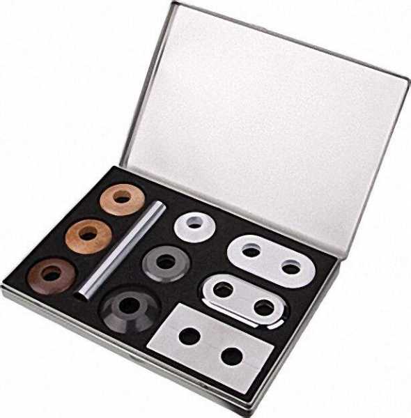 Musterbox Rosetten groß 6xEinzelrosette, 3x Doppelrosette, 1x Schutzrohr DIN A4 Box