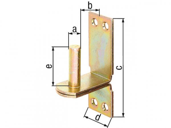 Kloben auf Platte, DII,d=16mm, 113x40mm, gelb verzinkt