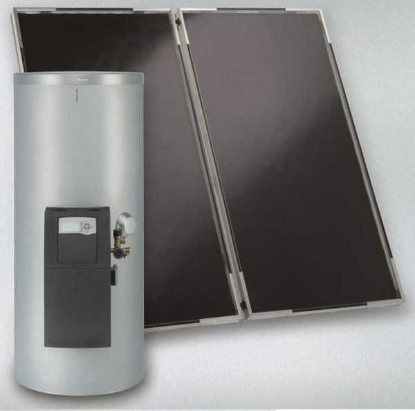 Viessmann Solarpaket 4,36 m² Vitosol 141-FM SVKF zur Trinkwassererwärmung mit Vitocell 100-B CVBA und SD1, Aufdach
