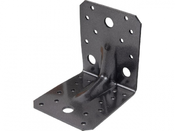 Schwerlast-Winkelverbinder 105 x 105 x 90 mm, mit Sicke DURAVIS , Material: Stahl, sendzimirverzinkt, Oberfläche: schwarz-diamant