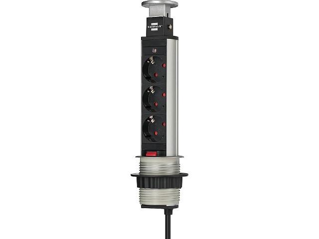 Einbausteckdosenleiste Tower Power, 3-fach Einbausteckdosenleiste Tower Power, 3-fach