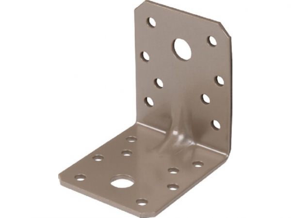 Schwerlast-Winkelverbinder mit Sicke DURAVIS 70 x 70 x 55 mm, Material: Stahl, sendzimirverzinkt, Oberfläche: perlbeige RAL 1035
