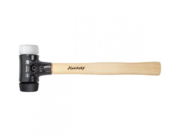 Wiha Schonhammer Safety mittelweich/sehr hart mit Hickory-Holzstiel, Rund-Schlagkopf (26659) 50 mm