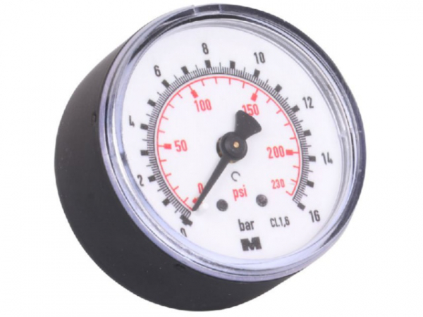 Manometer NG 50 axial 0 bis 16 bar, 1/4