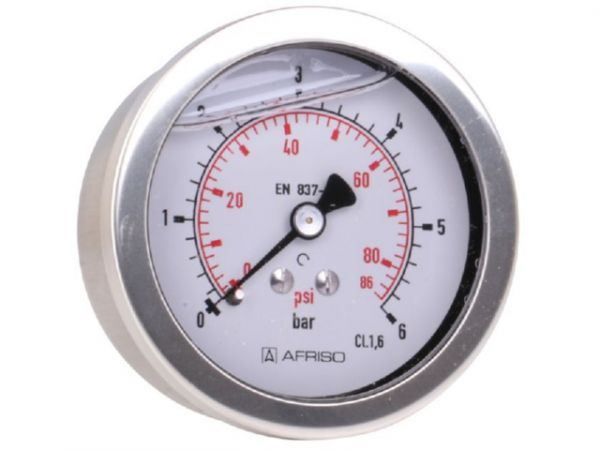 Manometer Glyzerin NG 63 axial 0 bis 6 bar