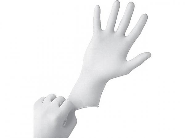 Nitril Handschuhe puderfrei, 24 cm lang weiß, Größe M, VPE 100 Stück