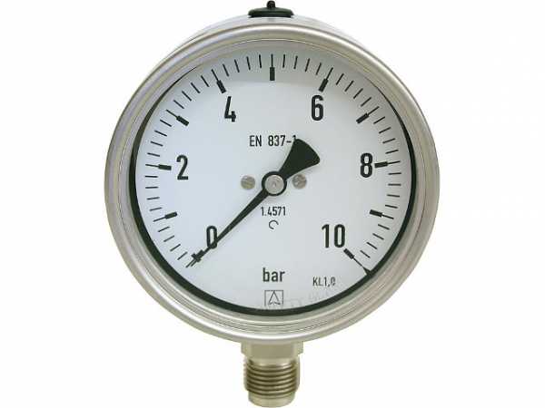 Manometer Chemie 0-6 bar, 100 mm für G1/2 DN 15 1/2" radial