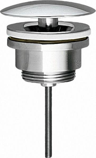 Schaftventil 1 1/4'', Messing verchromt, für Waschtisch + Bidet ohne Überlaufloch