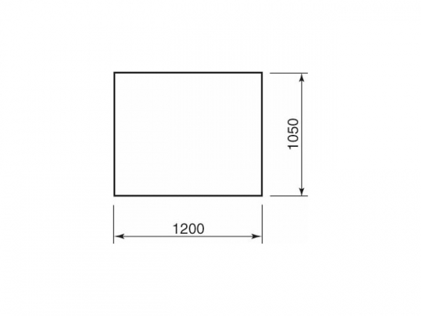 Buderus 80364672 Bodenplatte, Glas Rechteck, BxHxT = 1200x6x1050 mm, klar
