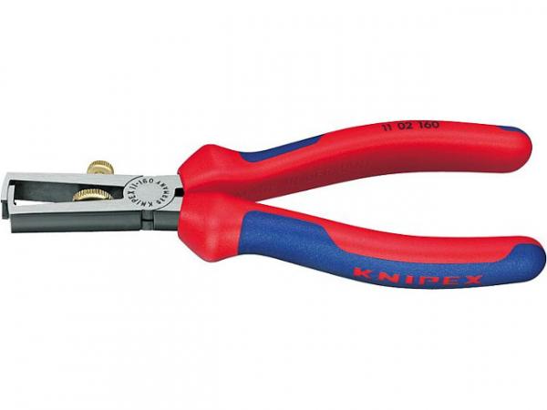 Knipex Abisolierzange poliert mit zweifarbigen Mehrkomponenten- Griffhüllen Länge 160mm