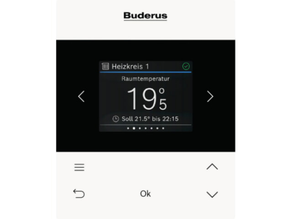 Buderus Bedieneinheit Logamatic RC200.2, Fernbedienung für Heizkreis, Raum- oder witterungsgeführt, 7738112951
