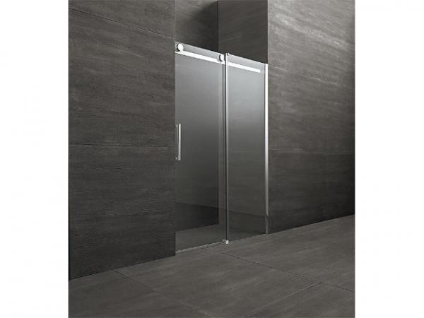 Schiebetür für Nische mit Fixteil,Tür links Fixteil rechts, Sicherheits-Glas 8mm, 1000x2000mm, Einstieg 370mm