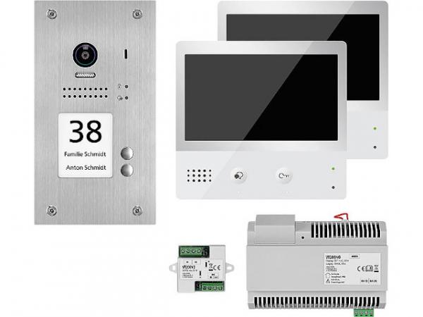 Video-Türsprechanlage VT200 UP 1xTürsprechstelle, 2xTaste 2xTouch-Komfort-Innenstation