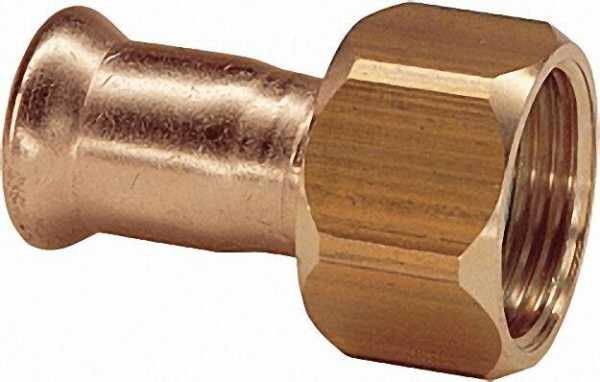Rotguß Pressfitting halbe Verschraubung 22x1'' IG Typ 6359, flachdichtend