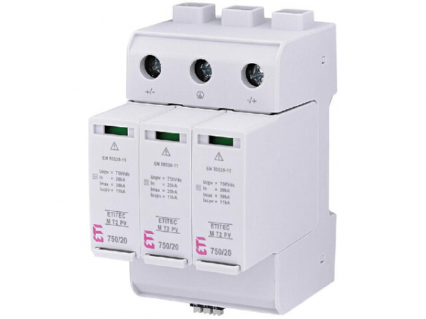 ETI Überspannungsableiter für PV, ETITEC M T2 PV 1500/20 Y RC, REG