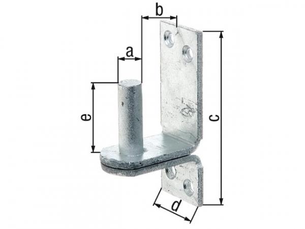 Kloben auf Platte, DII,d=13mm, 100x35mm, feuerverzinkt