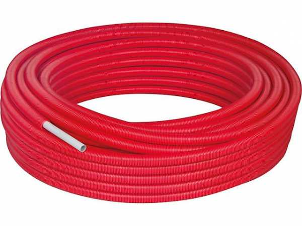 Alu-Verbundrohr PE-RT 16x2 mm Rolle 50 m im Schutzrohr rot Trinkwasser geeignet