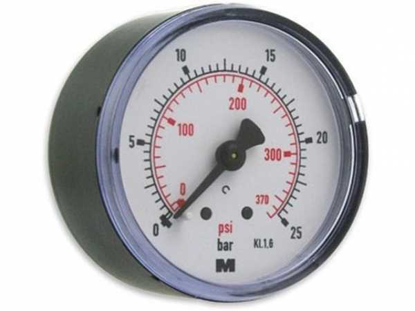 Manometer NG 50 axial 0 bis 25 bar, 1/4