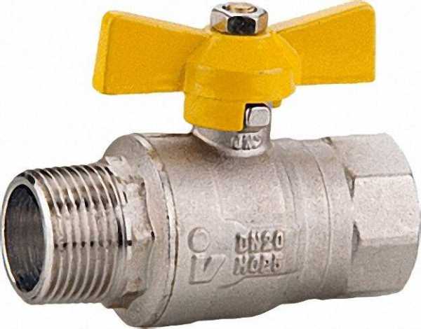 Gas-Kugelhähne DVGW-gepr. mit Flügelgriff 3/4'' IGxAG