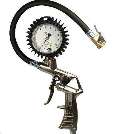 AEROTEC Reifenfüllmesser - Druckluft mit 30cm Schlauch und 3-er Adapterset, geeicht