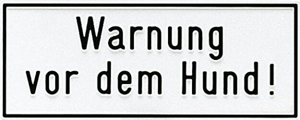 Warnschild ''Warnung vor dem Hund'' 12x30cm Aluminum, wetterfest