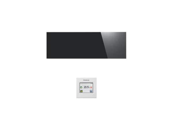 Buderus Infrarotheizgerät Logatrend IFR386 GS RC 800W ESG-Glas schwarz mit Regler