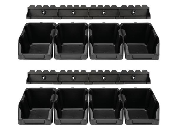 PEREL OMSB10SET SICHTLAGERKASTEN-SET - 8-tlg. - 103x165x75 mm - SCHWARZ