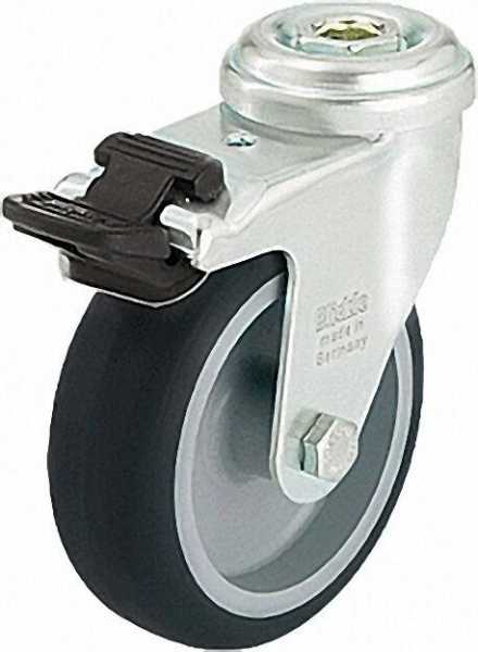 BLICKLE Lenkrolle mit Feststeller LRA-TPA 50G-FI, Tragfähigkeit 50 kg Rad D= 50mm, Rückenloch 11mm