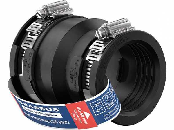 Adapterkupplung CAC 0633 Spannber. 53-64 x 40-50mm EPDM, PN 0,6 bar