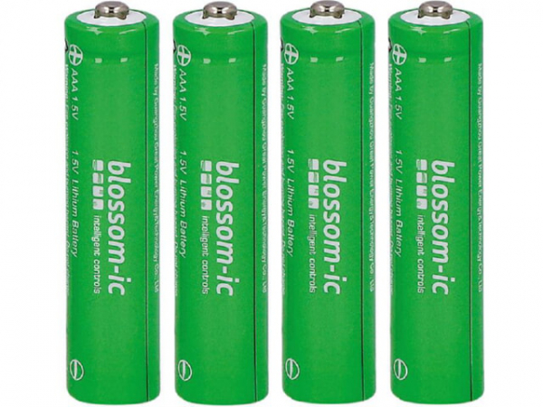 Batterie Lithium Blossom-IC, AAA, 1,5V, Set bestehend aus 4 AAA Batterien