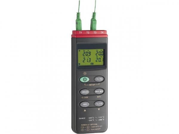 4-Kanal-Thermoelementmessgerät TC309 Inkl. Blockbatterie 9V