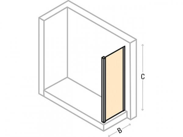 Seitenwand Hüppe Alpha 2 silber matt, 4mm, 785-810mm