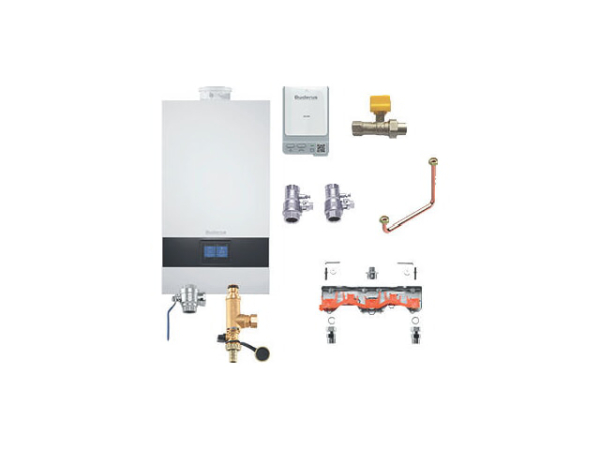 Buderus Logaplus M GBH172i.2 Hybridgerät 15 kW integriertes Hybridset MX400 WLAN Bypass
