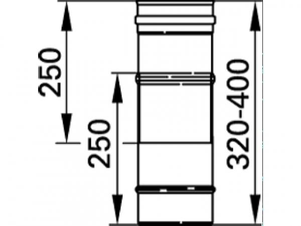 VIESSMANN 9564706 Vitoset Längen-Ausgleichselement, einwandig, Unterdruck, Systemgröße 130mm