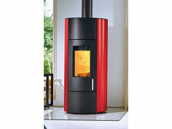 Buderus Kaminofen CEO water+, 8 kW, Seitenverkleidung red, Stahl black, rlu, 7736601184
