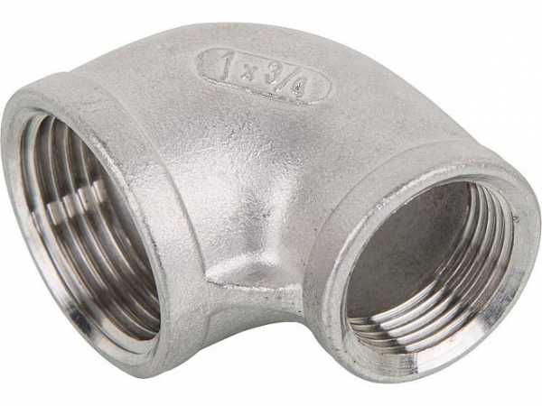 Gewindefitting Edelstahl Winkel 90Gr reduziert DN10 (3/8")xDN8 (1/4") IG