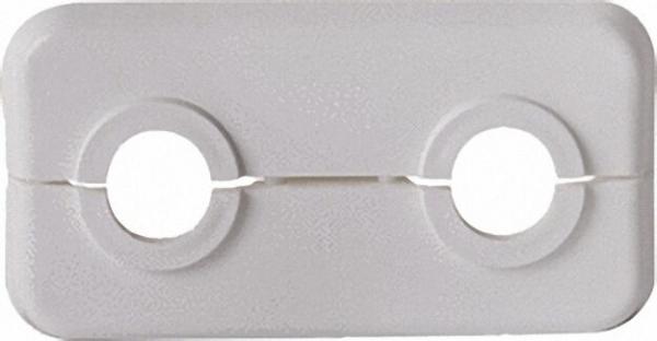 Klapprosetten, doppelt PP, weiß, VPE 10 LxBxH= 95 x 50 x 7mm, D= 15mm