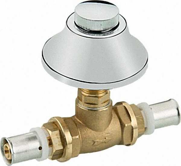 Pressfitting für MSVR Kugelhahn für Unterputzins. mit Kappe 1/2'' - 20x2-20x2