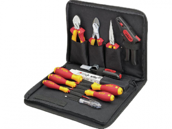 Elektriker Werkzeug-Set Wiha® inkl. Werkzeugmappe, 13-teilig