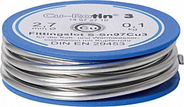Fittinglot Nr. 3 DIN EN 29453 Spule 100 g Draht 2,7mm